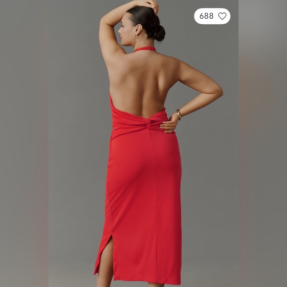 ✨ Anthropologie Slinky Knit Halter Dress Sz XL - Picture 3 of 9